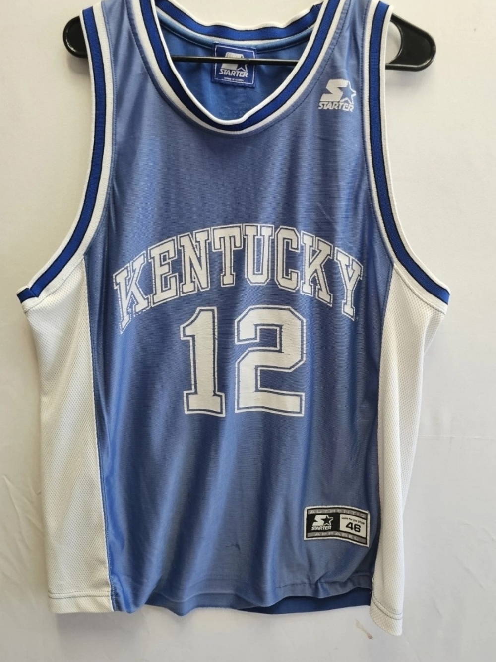 Vintage Starter Kentucky Wildcats Basketball Jersey #12 Size XL